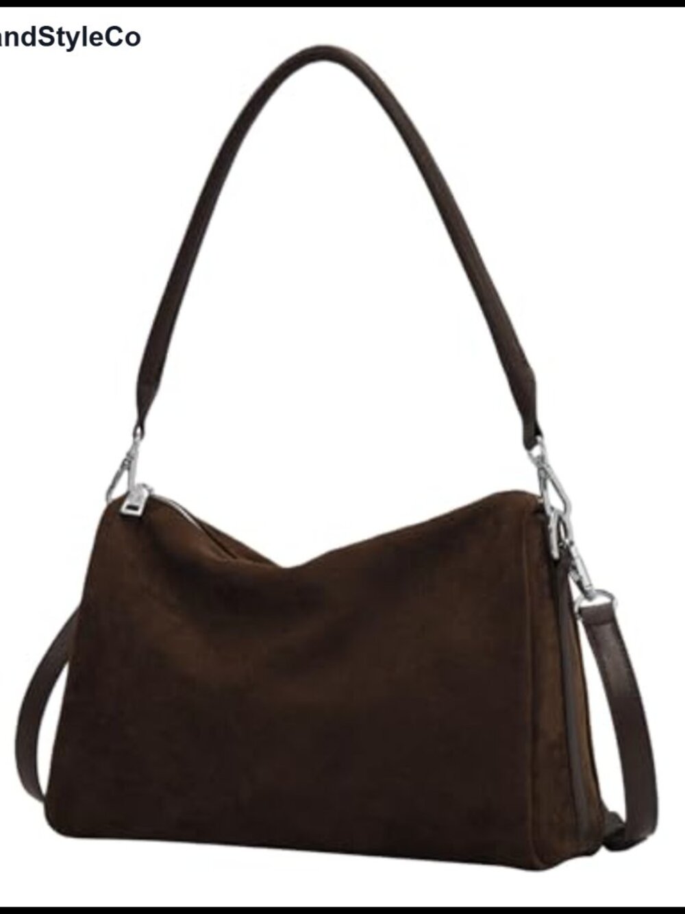 Faux Suede Tote Bag with Straps, Adjustable Crossbody Hobo Purse, Shoulder